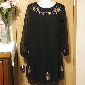 Lined sheer dress made in India